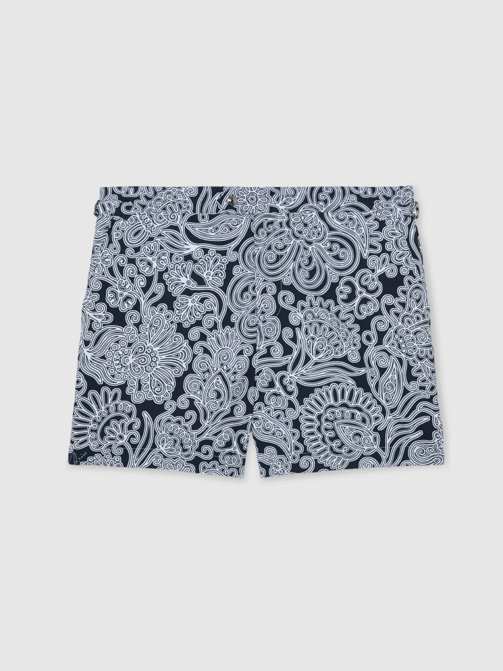 Reiss Navy Paisley-print Side-adjuster Swim Shorts, view 2