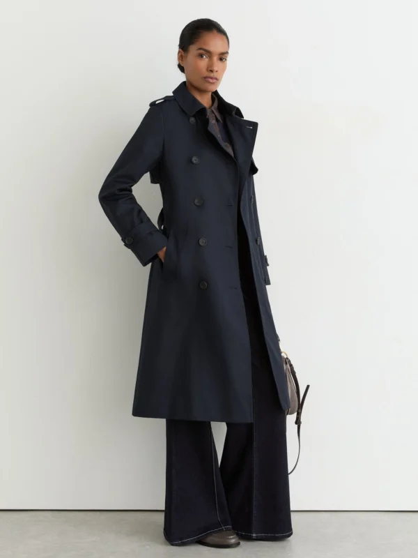 Reiss Navy Petite Hooded Insert Trench Coat