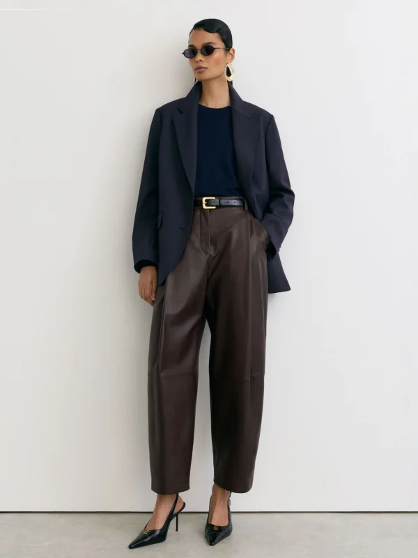 Reiss Navy Petite Stretch-twill Relaxed Single-breasted Blazer