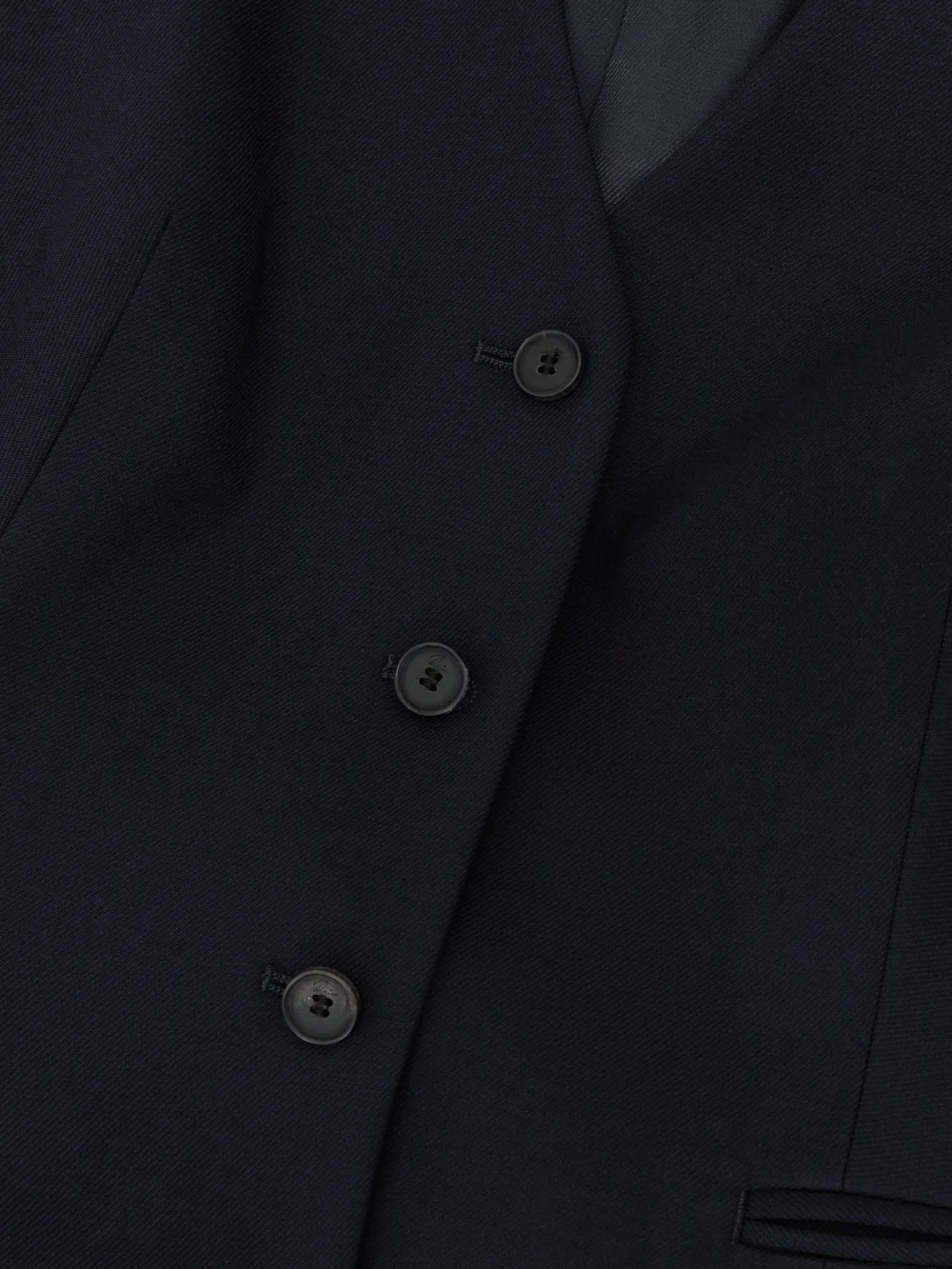 Reiss Navy Petite Wool-blend Single-breasted Suit Blazer, view 2