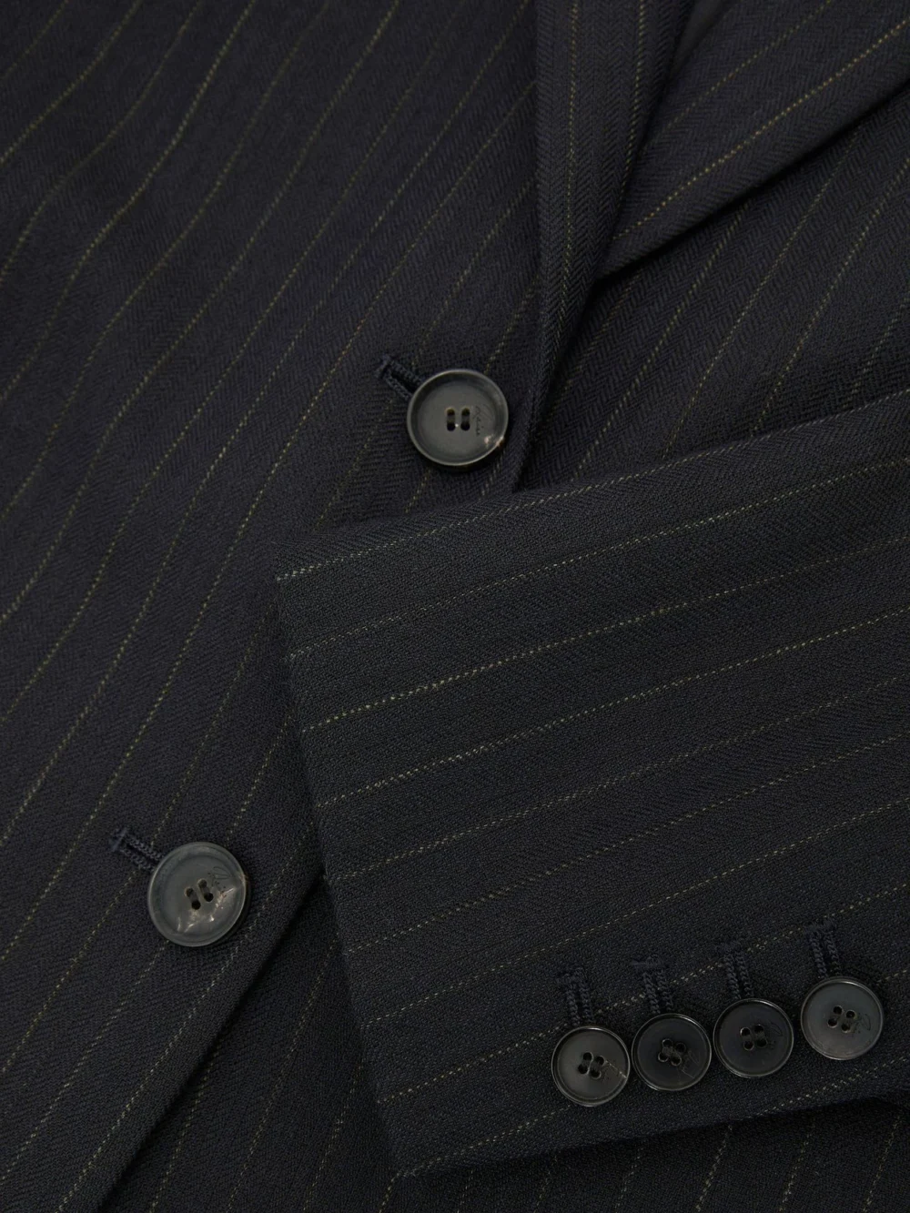 Reiss Navy Petite Wool Pinstripe Single-breasted Suit Blazer Relaxed-fit, view 2