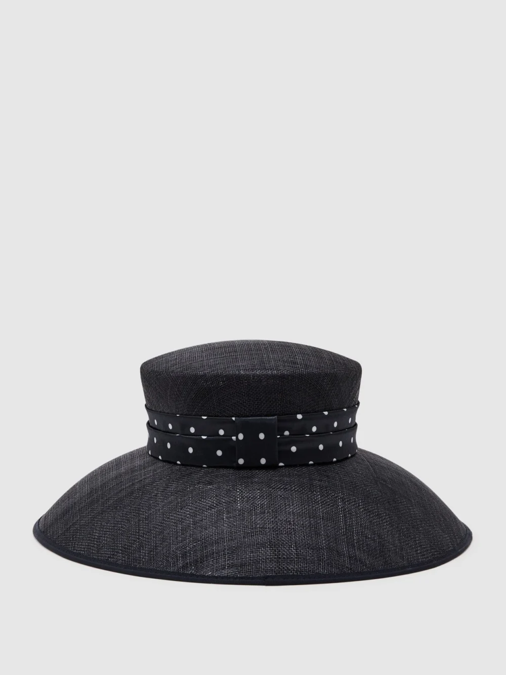 Reiss Navy Polka Dot-trim Occasion Hat,, view 4