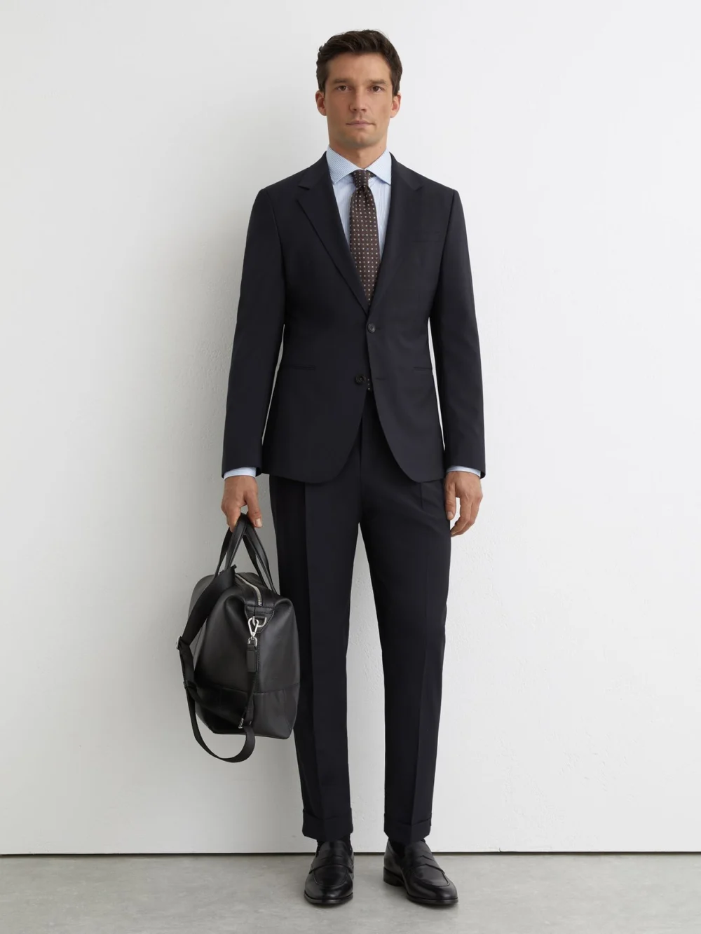 Reiss Navy Promise Tailored Fit Side-adjuster Suit Trousers Wool-blend