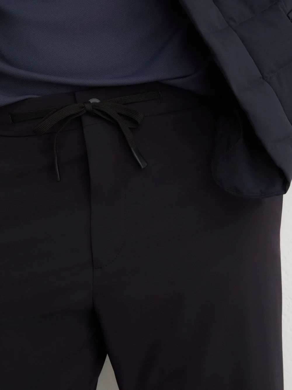 Reiss Navy R-flex Technical Stretch Drawstring Trousers Tailored-fit, view 3