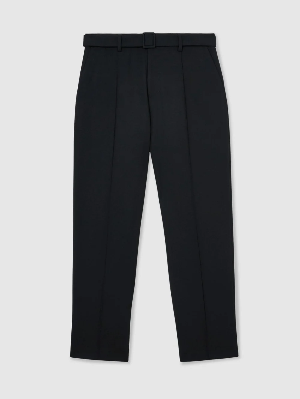 Reiss Navy Relaxed-fit Belted Pintuck Trousers, view 2