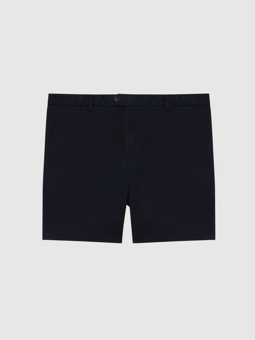 Reiss Navy Short Length Cotton Chino Shorts with Stretch, view 2