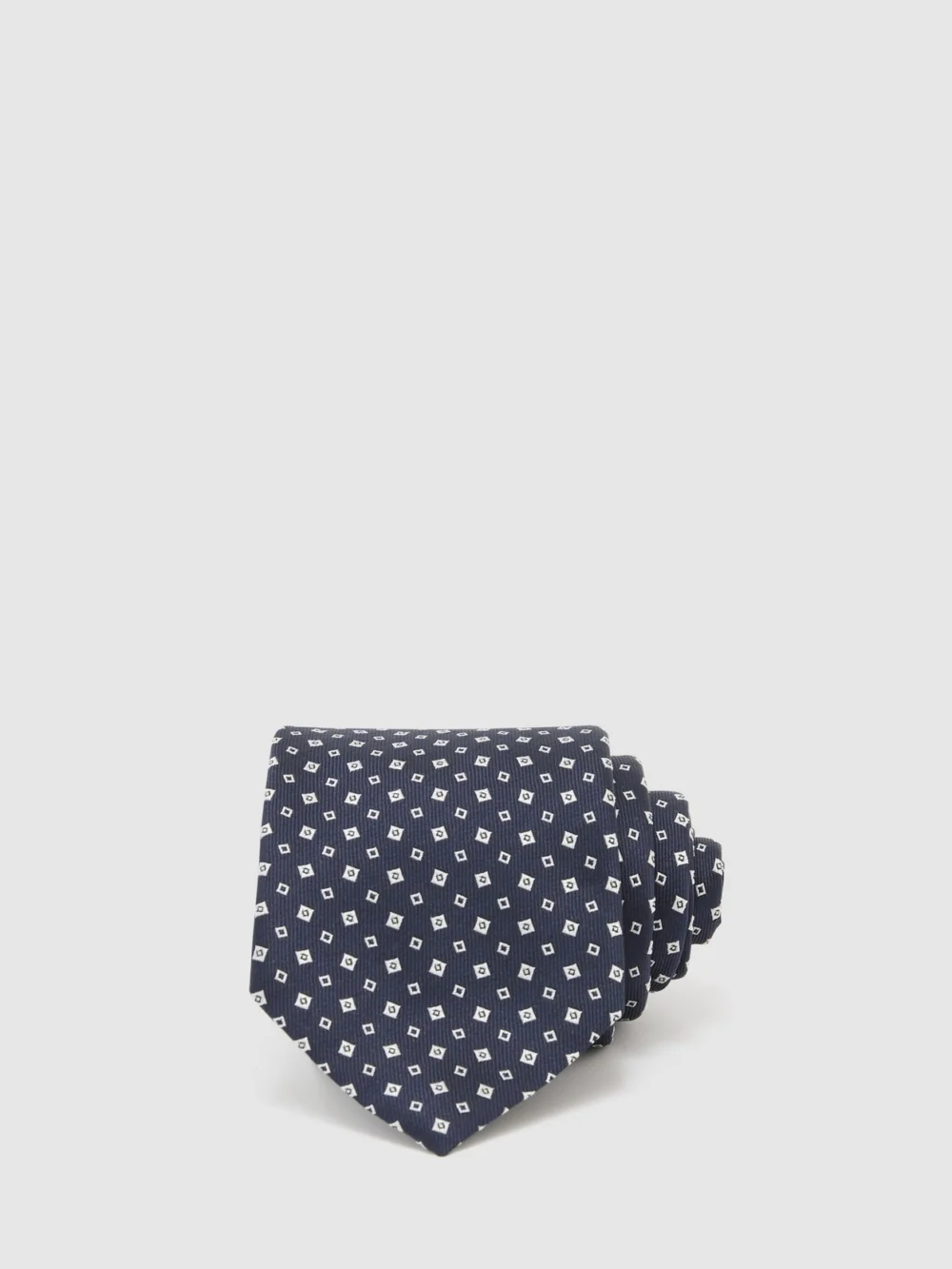 Reiss Navy Silk-blend Micro-square Tie,