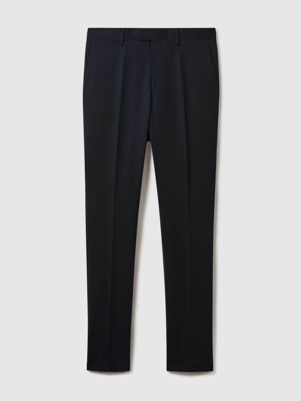 Reiss Navy Slim Fit Cotton Blend Chinos, view 2