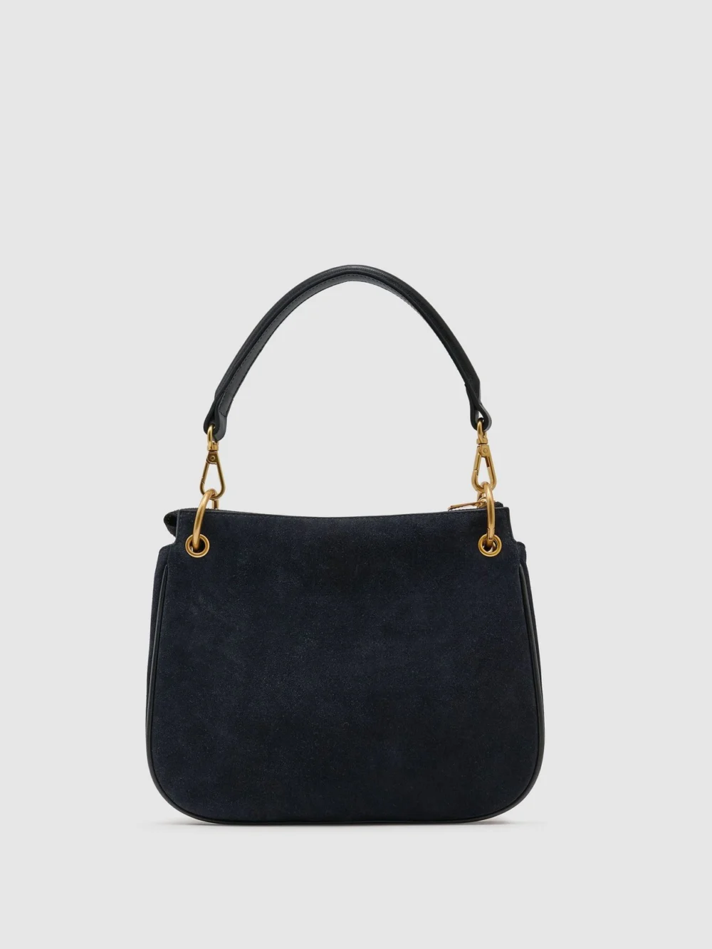 Reiss Navy Suede Crossbody Bag,, view 4