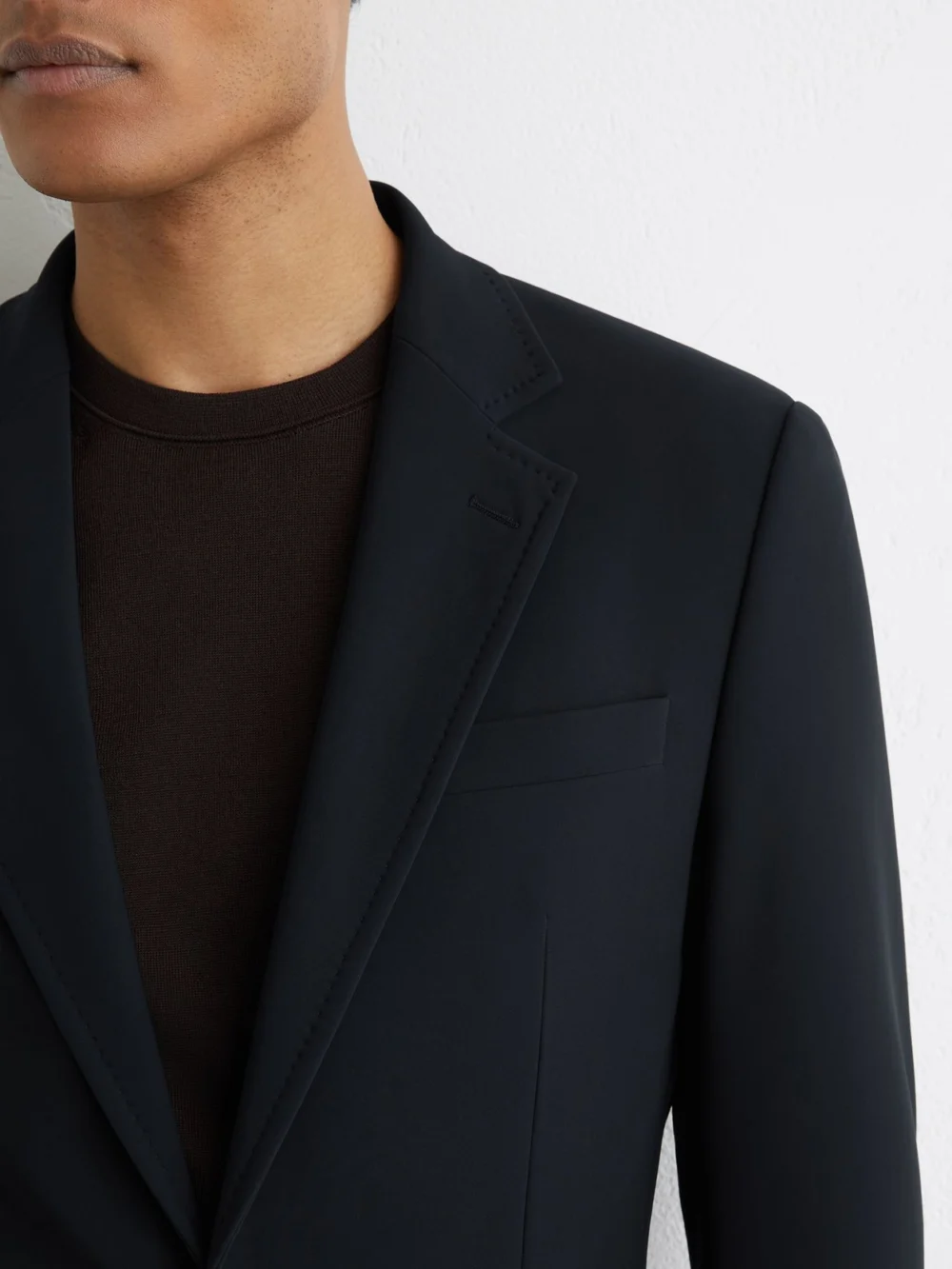 Reiss Navy Tailored Fit Jersey Single-breasted Suit Blazer, view 4