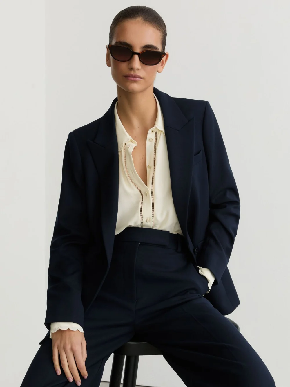 Reiss Navy Tall Tailored Single Breasted Suit Blazer, view 5