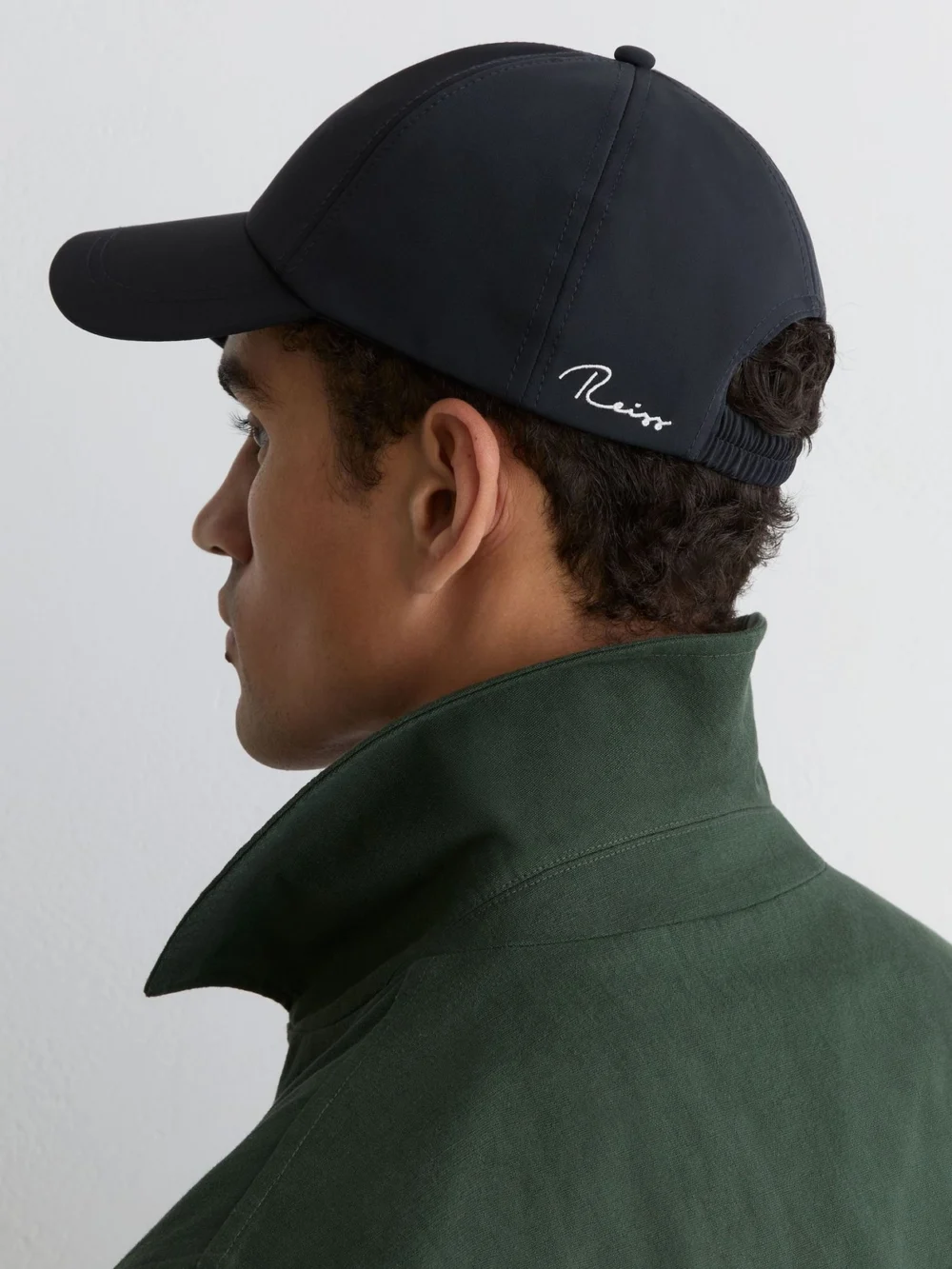 Reiss Navy Technical Logo-embroidered Baseball Cap,
