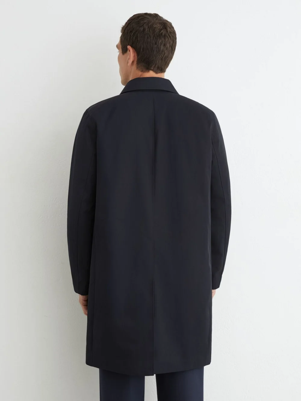Reiss Navy Technical Long Zip-through Jacket, view 4