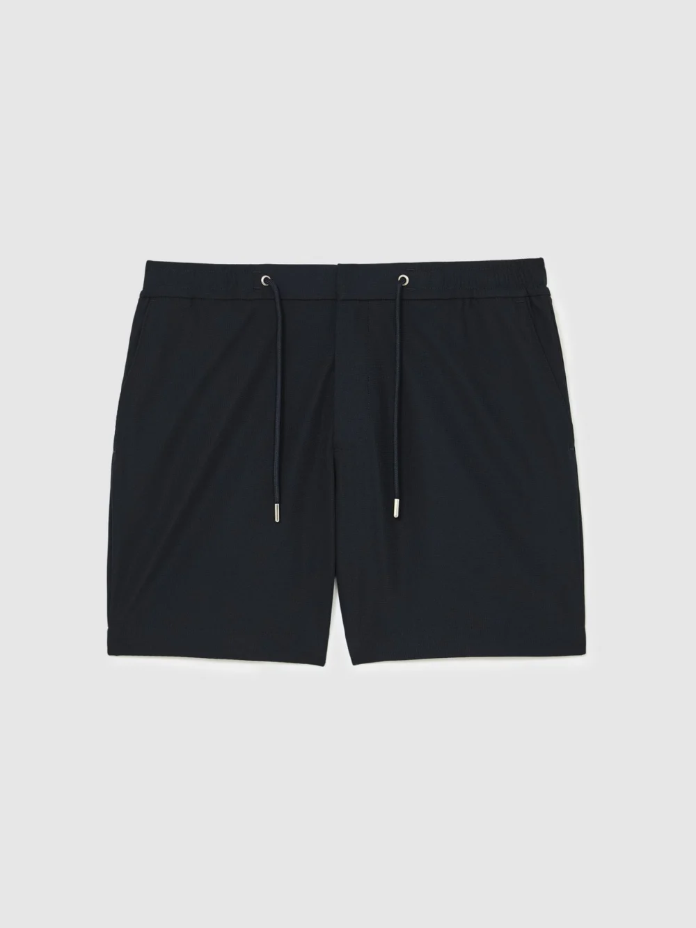 Reiss Navy Textured Drawstring Shorts, view 2