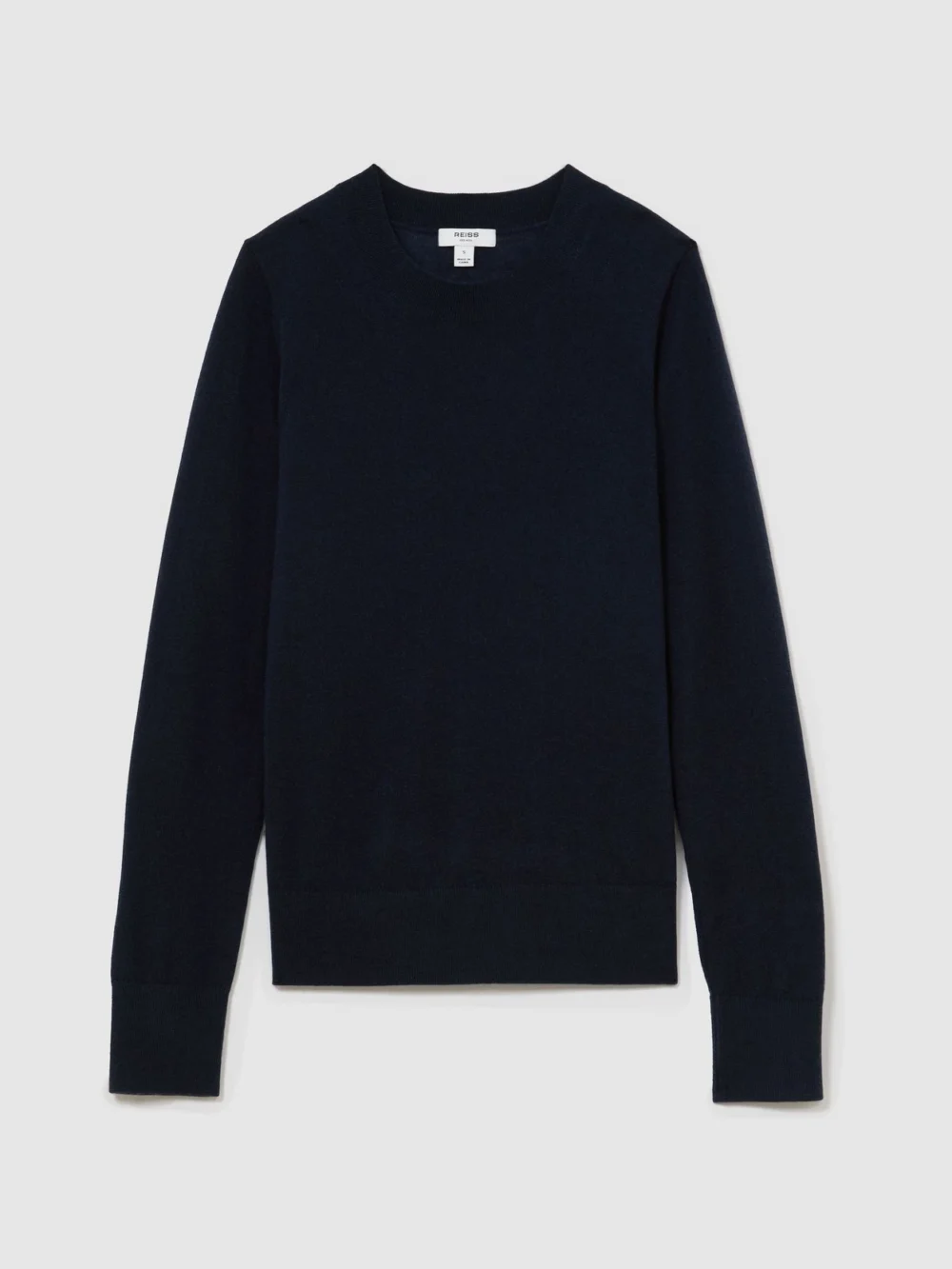 Reiss Navy Ultra-soft Merino Wool Crew-neck Jumper, view 2