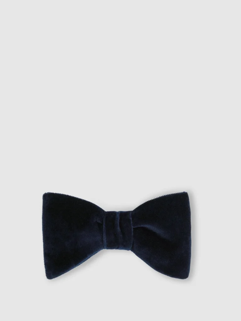 Reiss Navy Velvet Bow Tie