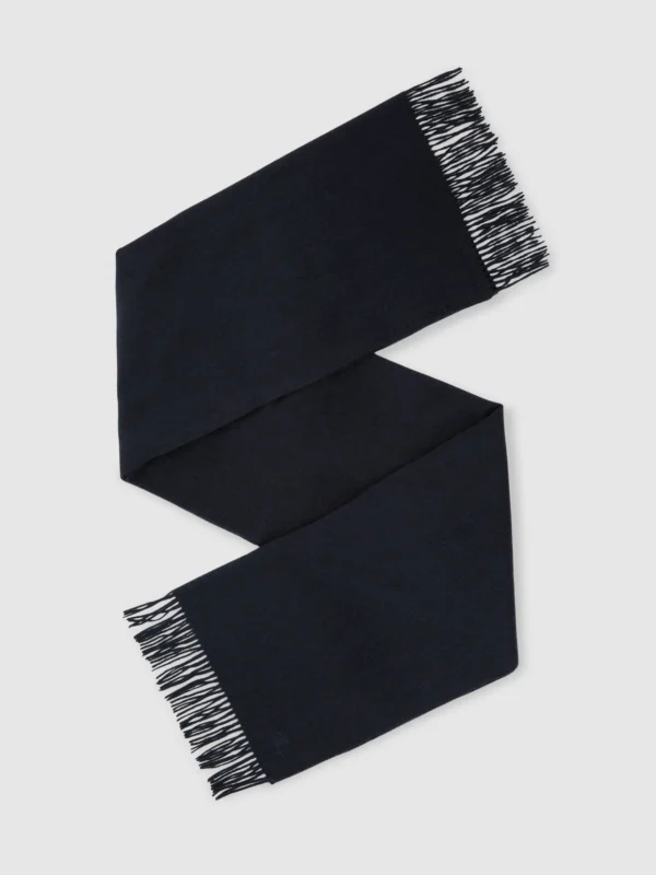Reiss Navy Wool and Cashmere Scarf,