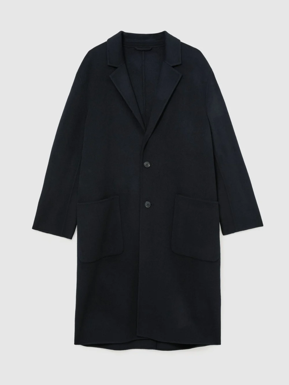 Reiss Navy Wool-blend Blindseam Relaxed-fit Coat, view 2