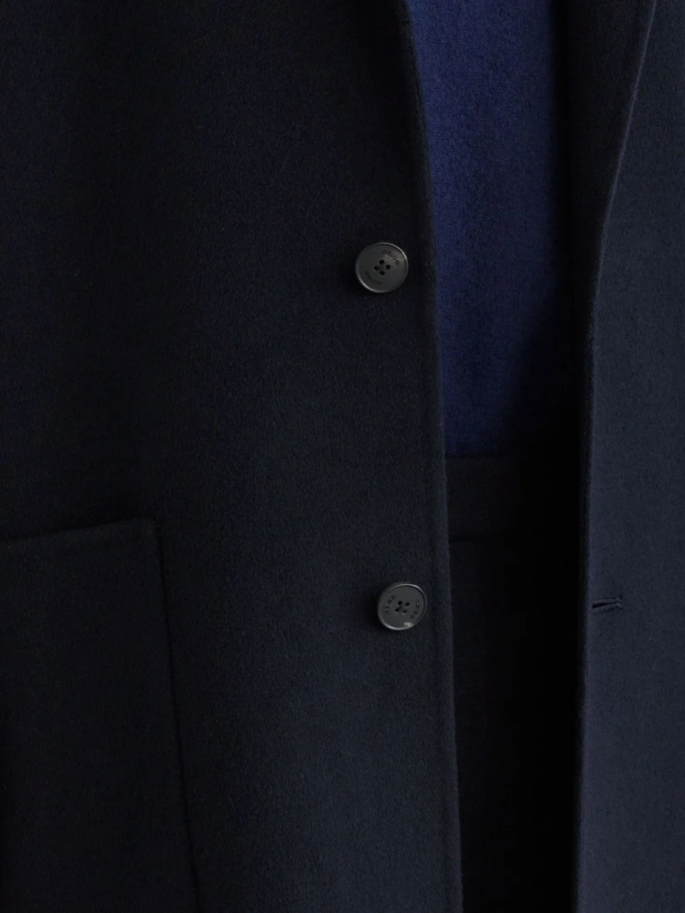 Reiss Navy Wool-blend Blindseam Relaxed-fit Coat, view 4