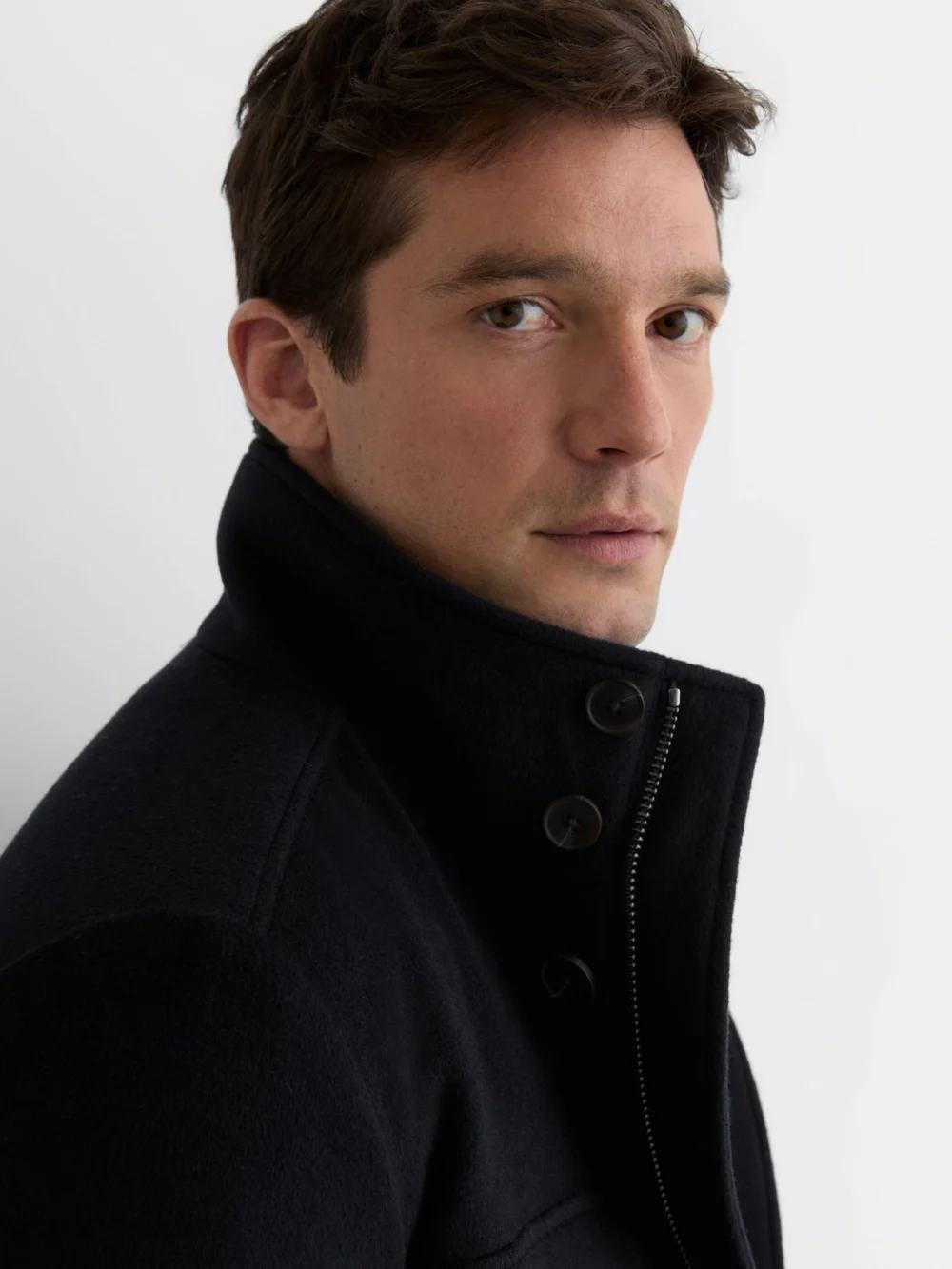 Reiss Navy Wool-blend Four-pocket Jacket, view 3