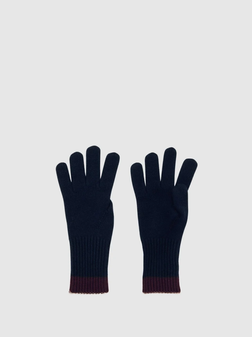 Reiss Navy Wool-blend Tipped Gloves with Cashmere,