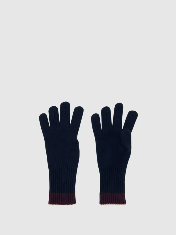 Reiss Navy Wool-blend Tipped Gloves with Cashmere,
