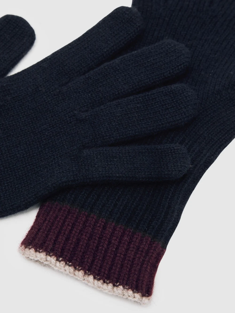 Reiss Navy Wool-blend Tipped Gloves with Cashmere,, view 3