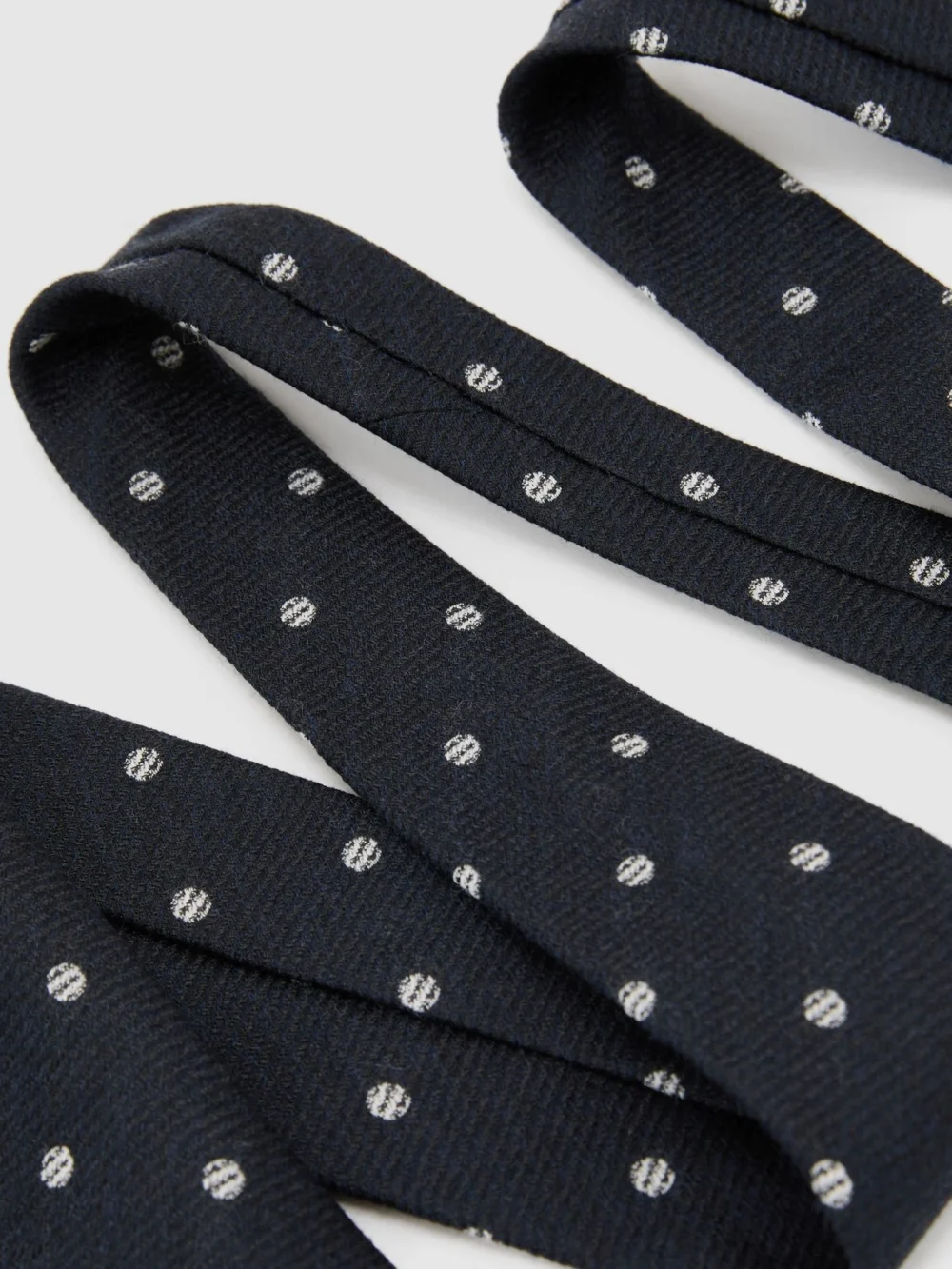 Reiss Navy Wool-silk Textured Polka-dot Tie,, view 3