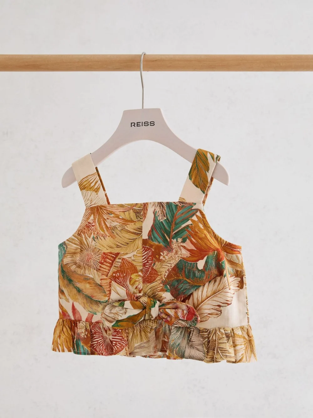 Reiss Neutral 13-14 yrs Cotton Printed Crop Top,, view 2