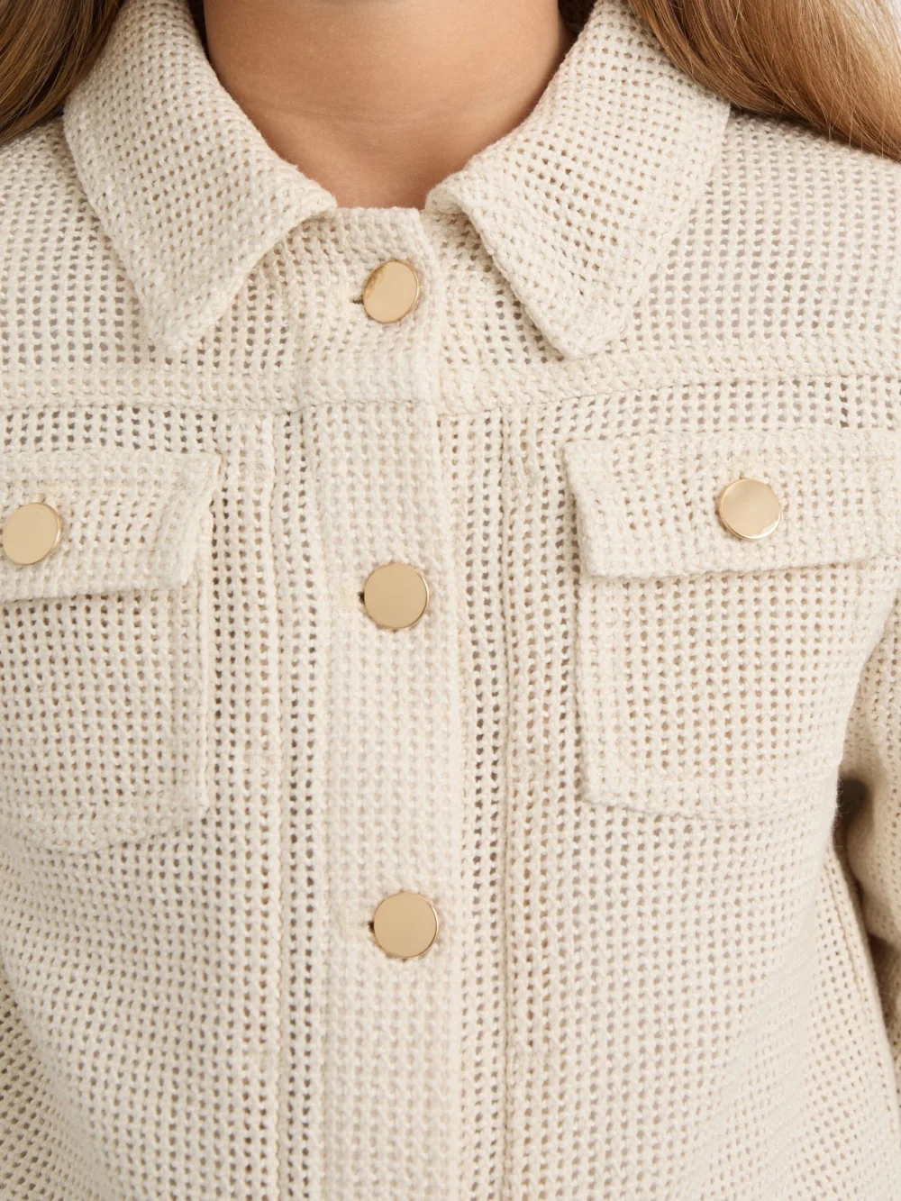 Reiss Neutral 3-9 yrs Cotton-blend Textured Trucker Jacket, view 4