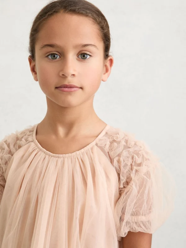 Reiss Neutral 9-13 yrs Tulle Ruffle-detail Dress