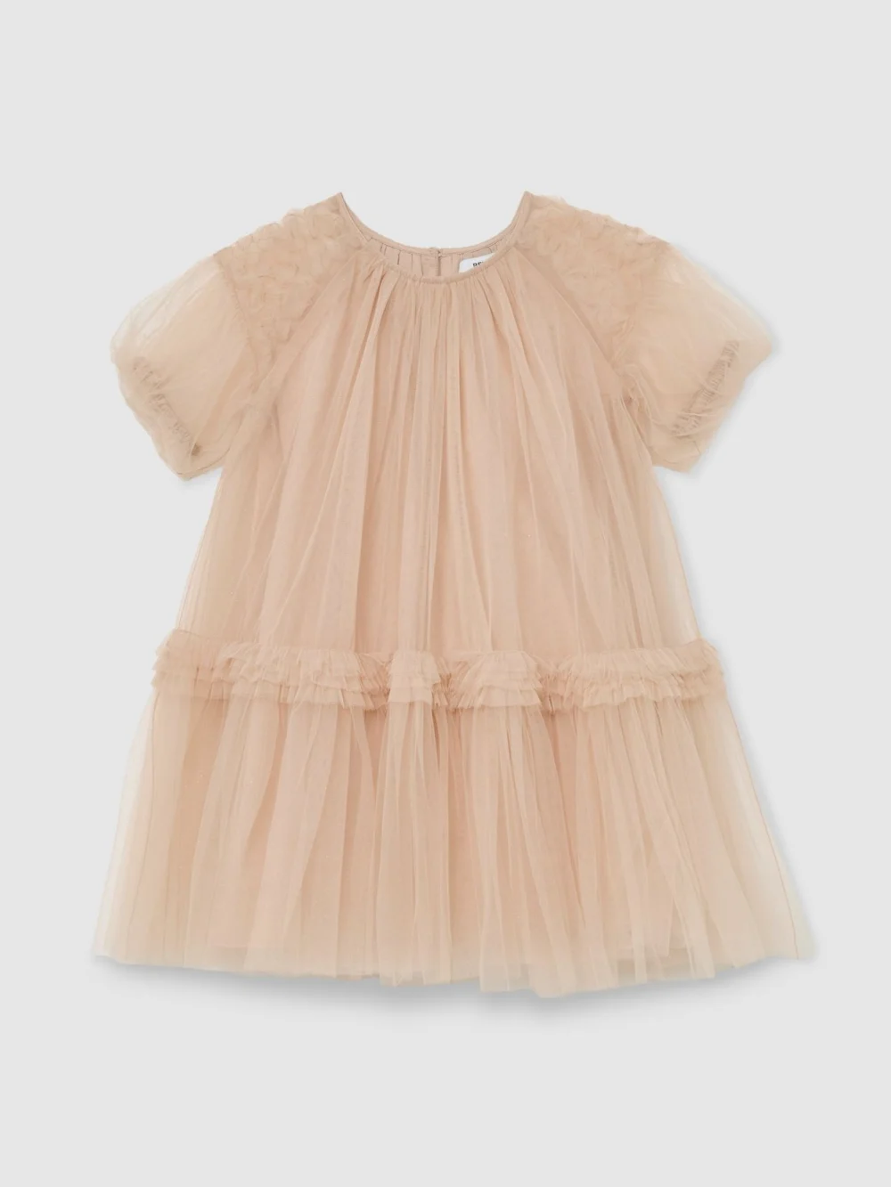 Reiss Neutral 9-13 yrs Tulle Ruffle-detail Dress, view 2