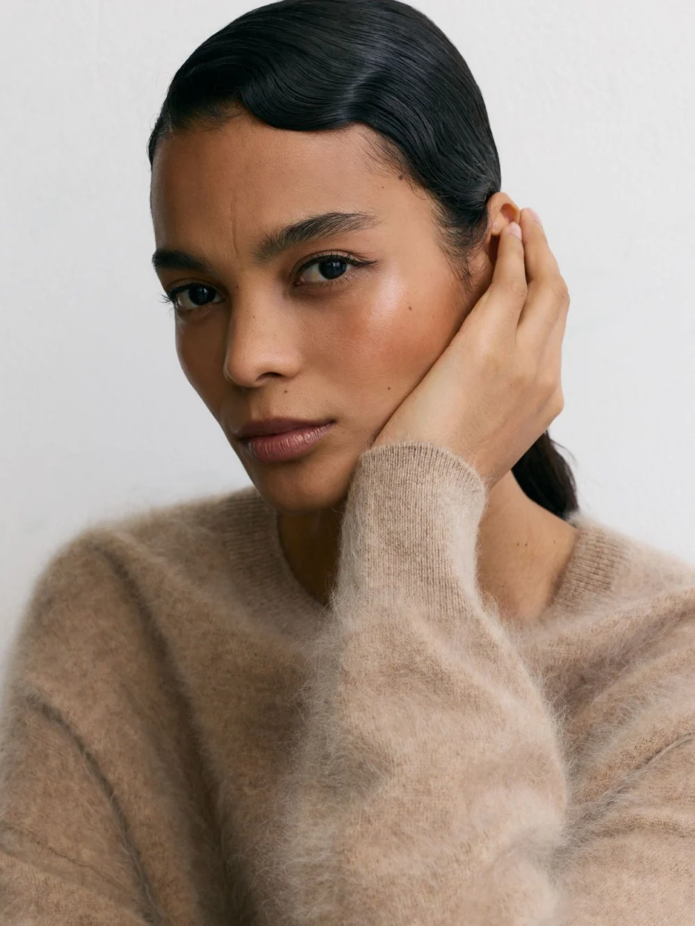 Reiss Neutral Cashmere Crew-neck Jumper