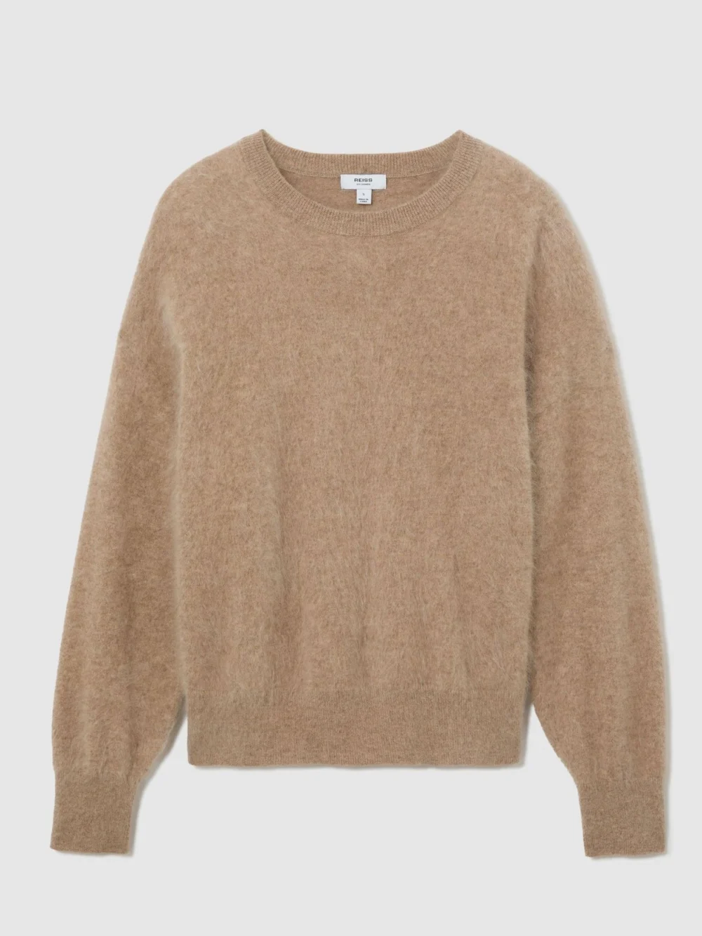 Reiss Neutral Cashmere Crew-neck Jumper, view 2