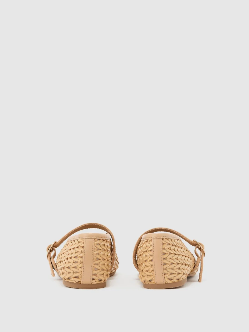 Reiss Neutral Girls Woven Ballet Pumps, view 3