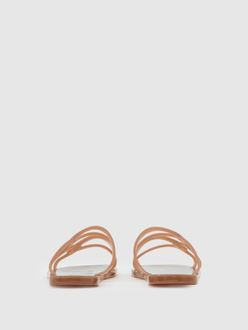 Reiss Neutral Interlocking Jelly Slide Sandals, view 4