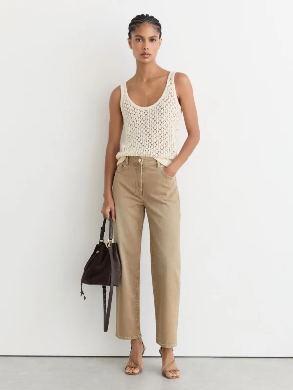 Reiss Neutral Mid-rise Straight-leg Jeans