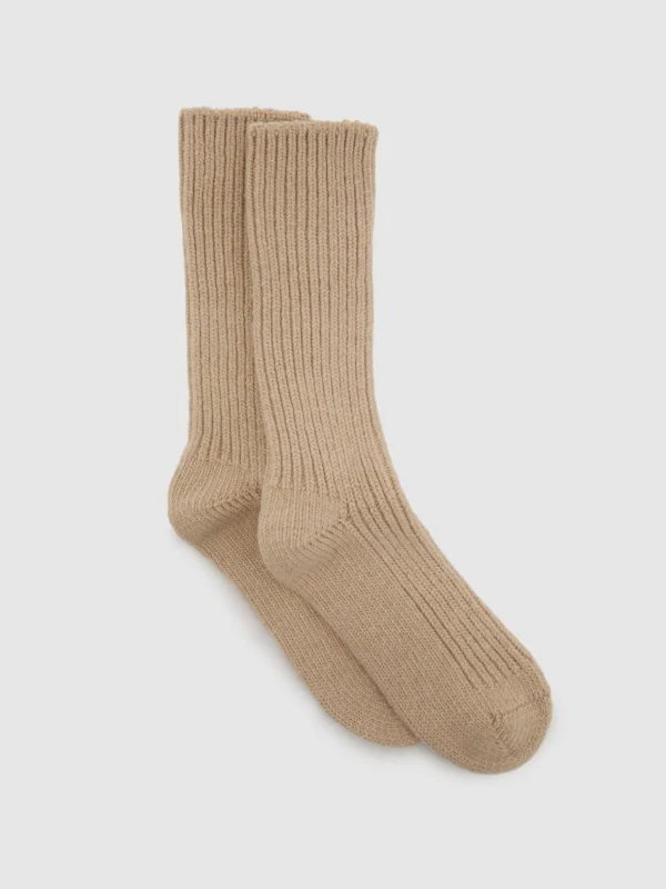 Reiss Neutral Rib-knit Socks with Cashmere