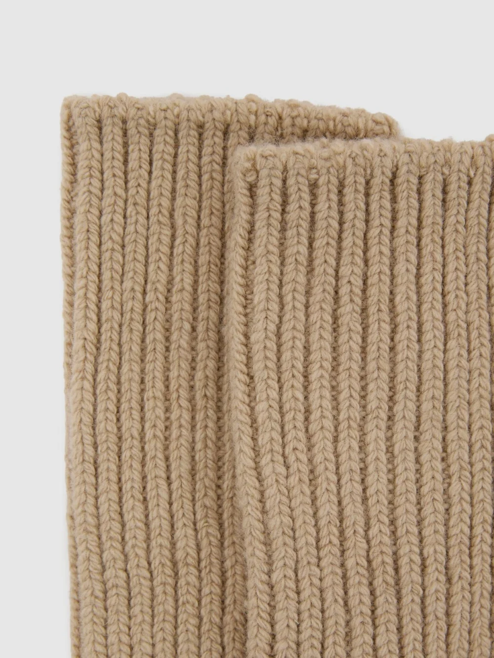 Reiss Neutral Rib-knit Socks with Cashmere, view 3