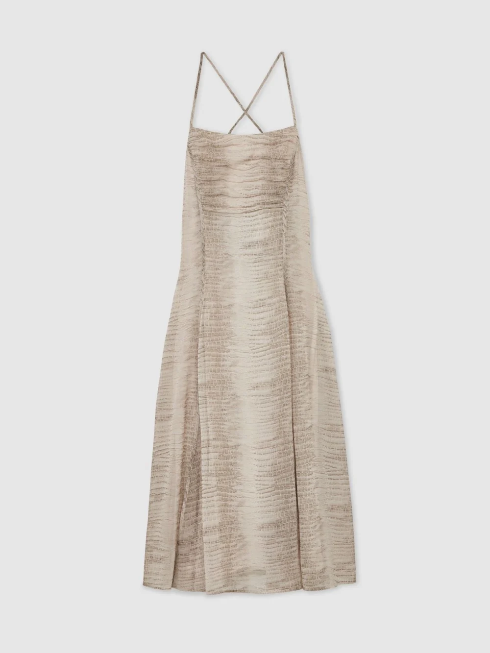 Reiss Neutral Snake-print Midi Beach Dress, view 2