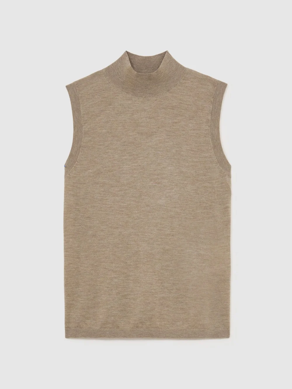 Reiss Neutral Ultra-soft Merino Wool Funnel-neck Vest, view 2