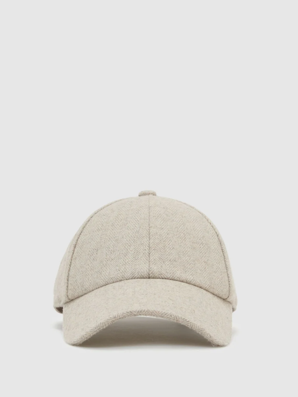 Reiss Neutral Wool-blend Herringbone Baseball Cap,, view 2