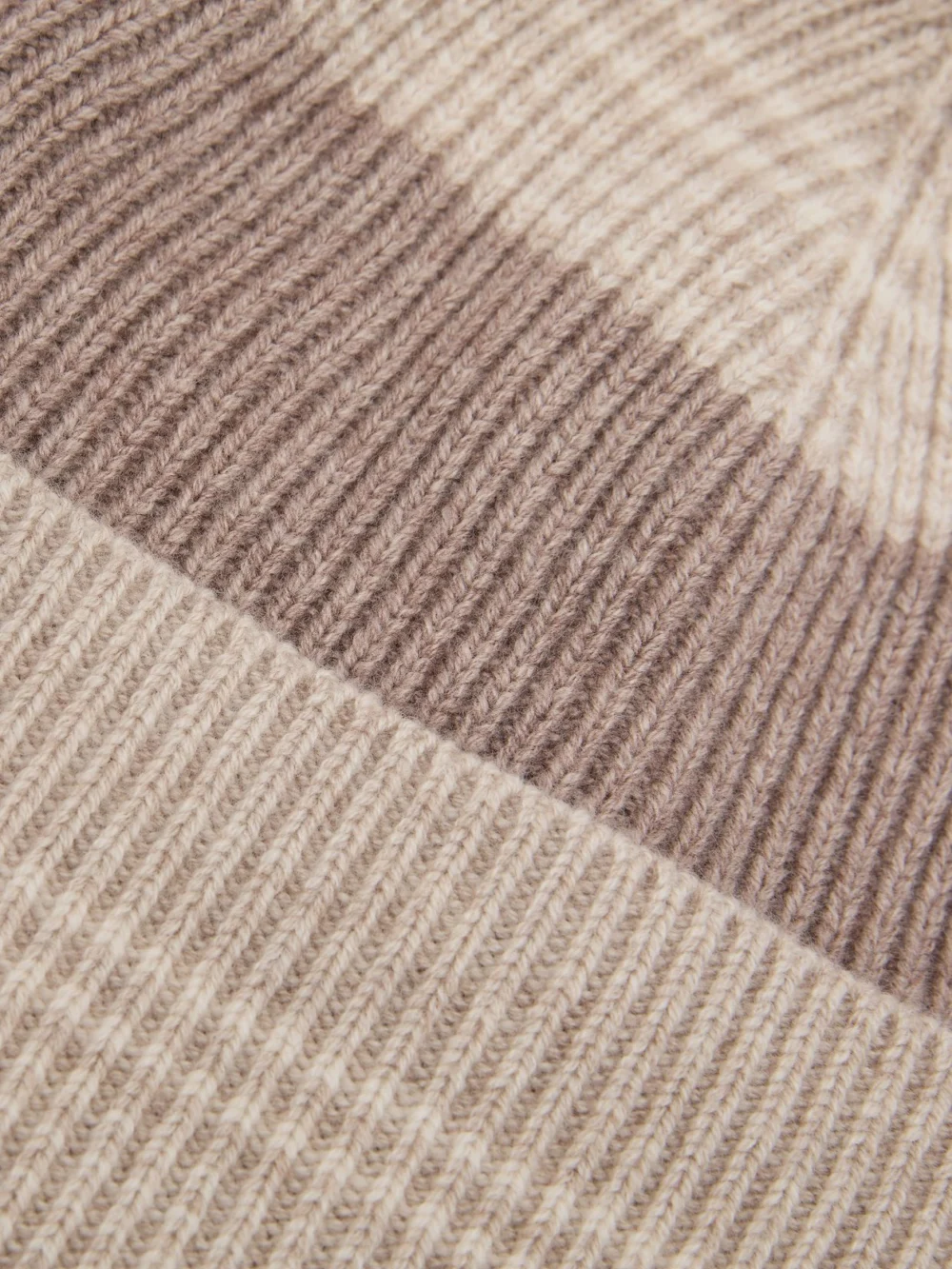 Reiss Neutral Wool-blend Striped Rib-knit Beanie,, view 4