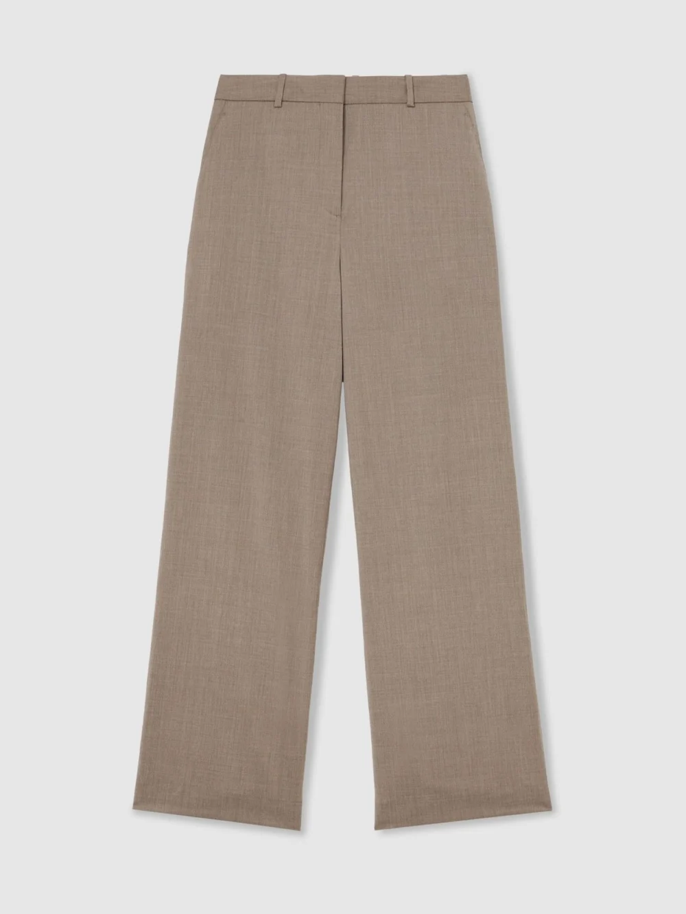 Reiss Neutral Wool-blend Wide-leg Trousers, view 6