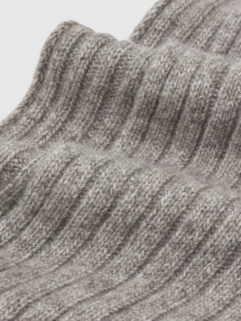 Reiss Oatmeal Melange Wool-blend Chunky-rib Scarf,, view 4