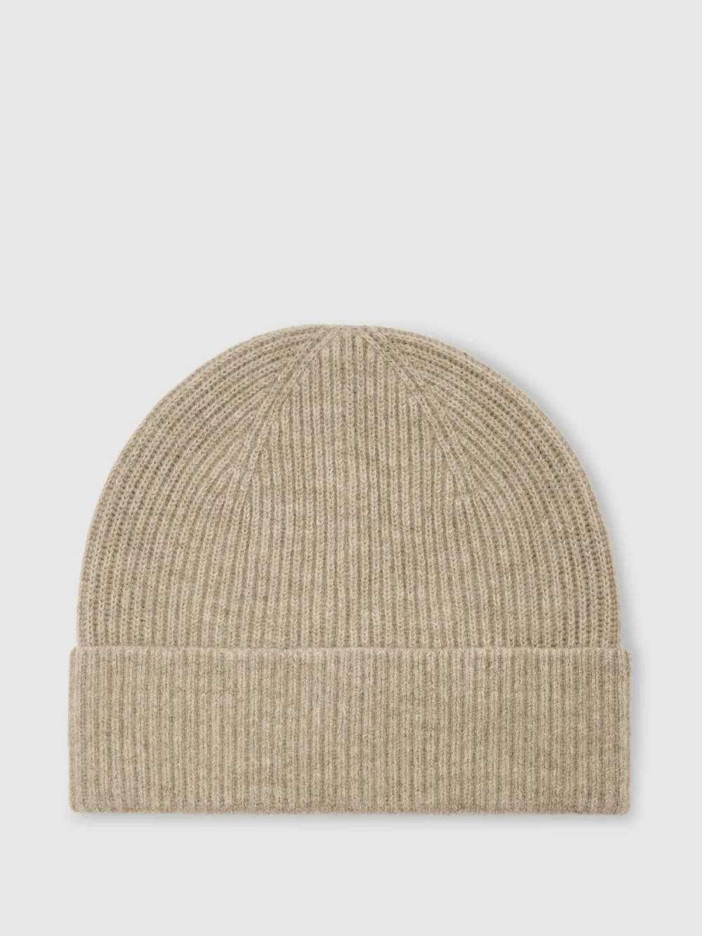 Reiss Oatmeal Merino Wool Rib-knit Scarf and Beanie Set,, view 3
