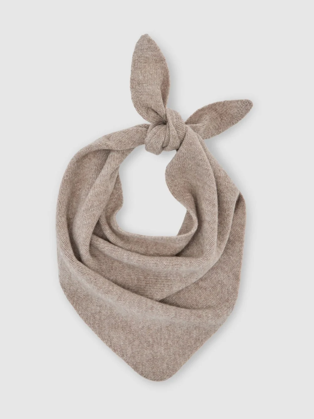 Reiss Oatmeal Wool Knitted Neck-tie Scarf,, view 2