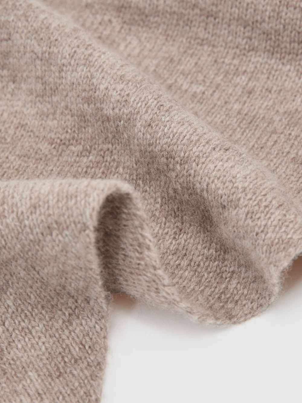 Reiss Oatmeal Wool Knitted Neck-tie Scarf,, view 3