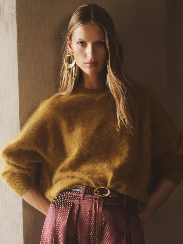 Reiss Ochre Cashmere Crew-neck Jumper