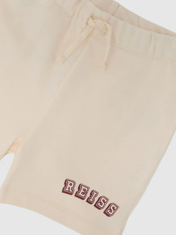 Reiss Off White & Brick 9-13 yrs Cotton Logo Drawstring Shorts